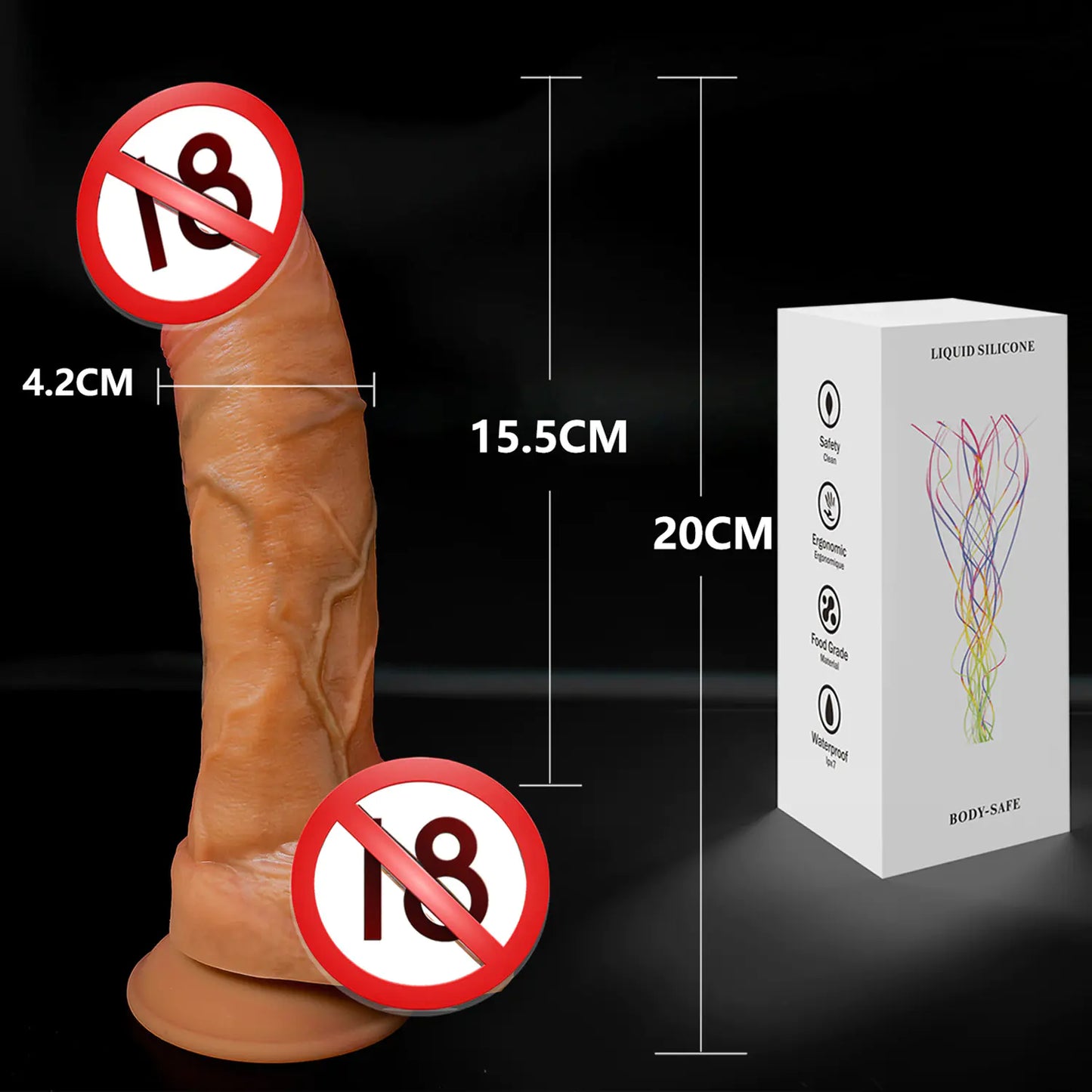 Soft Black Realistic Dildo for Female Pleasure