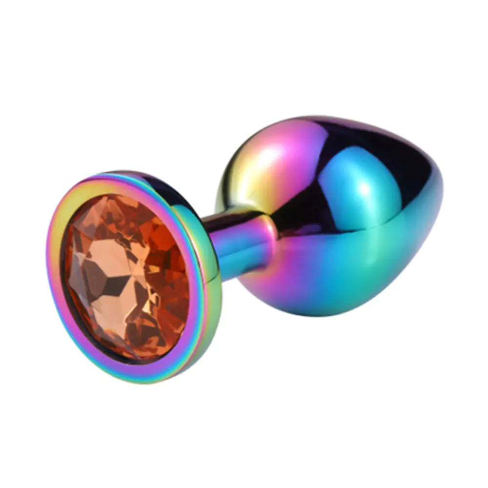 Metallic Colorful Anal Plug for Couples' Pleasure Toys