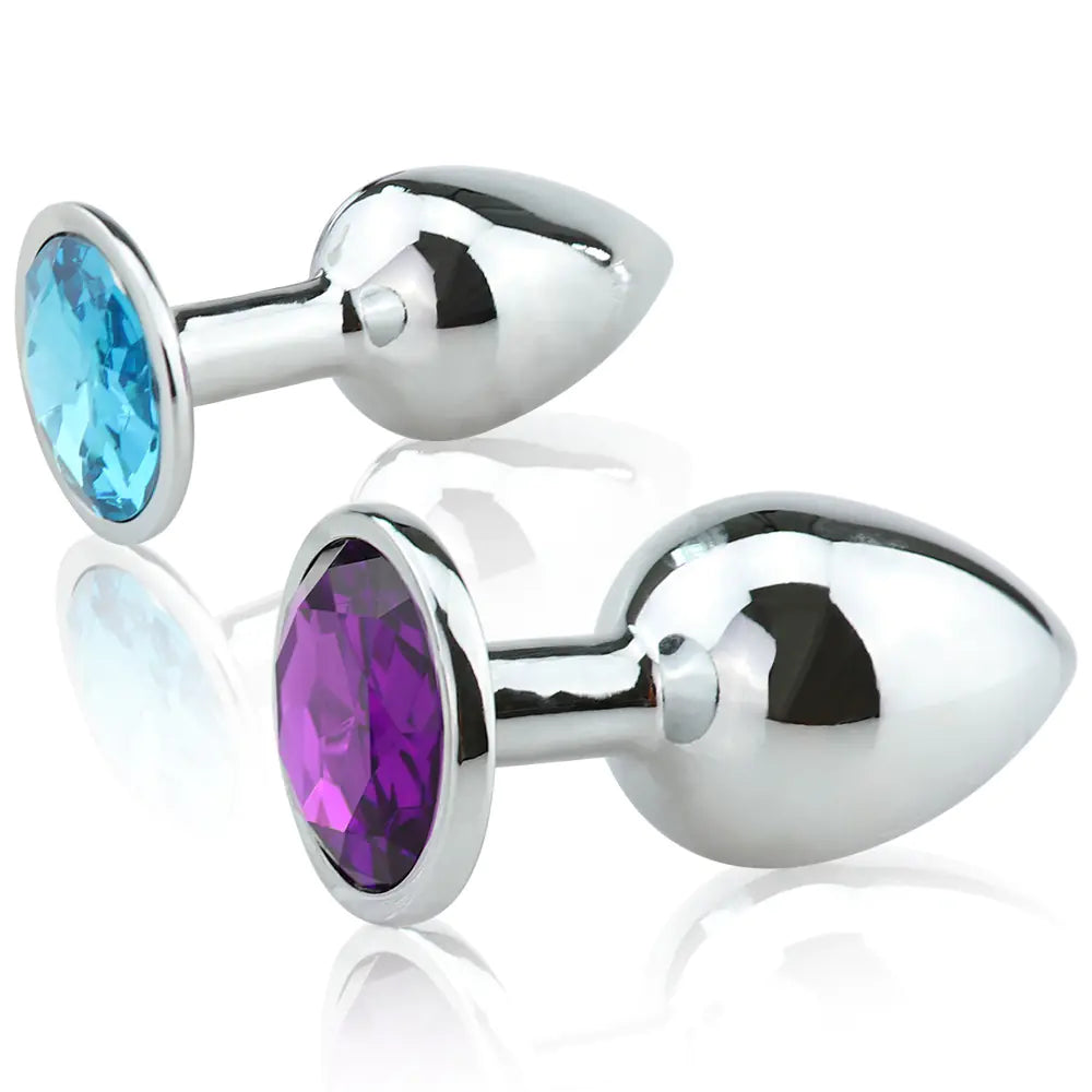 Metal Anal Plug with Diamond, Stainless Steel Design