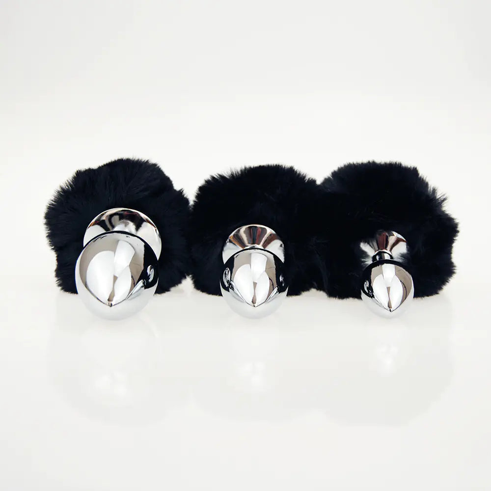 Soft Bunny Tail Metal Anal Plug for Adults