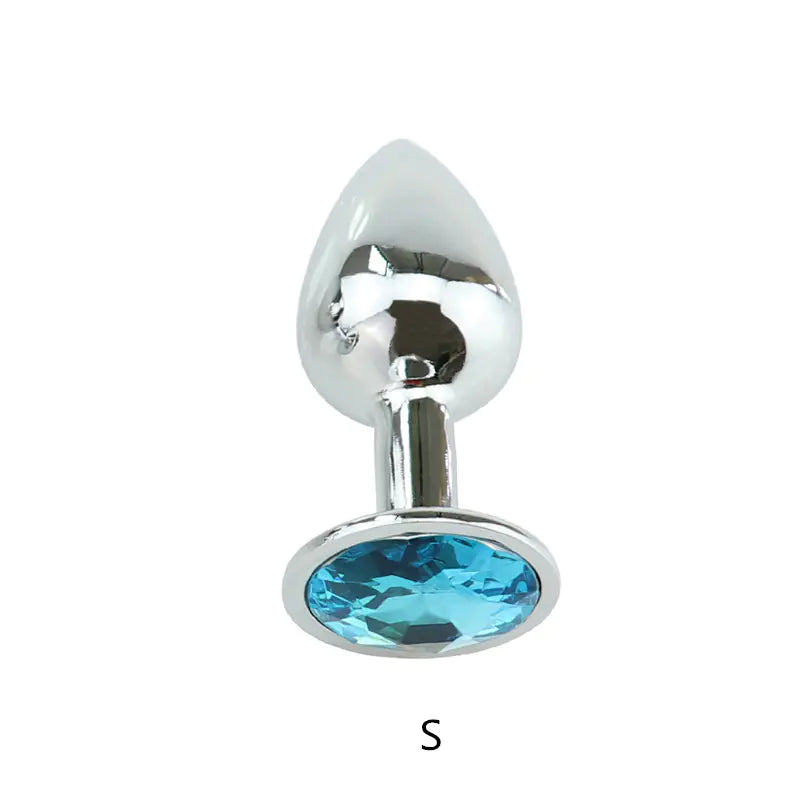 Metal Anal Plug with Diamond, Stainless Steel Design
