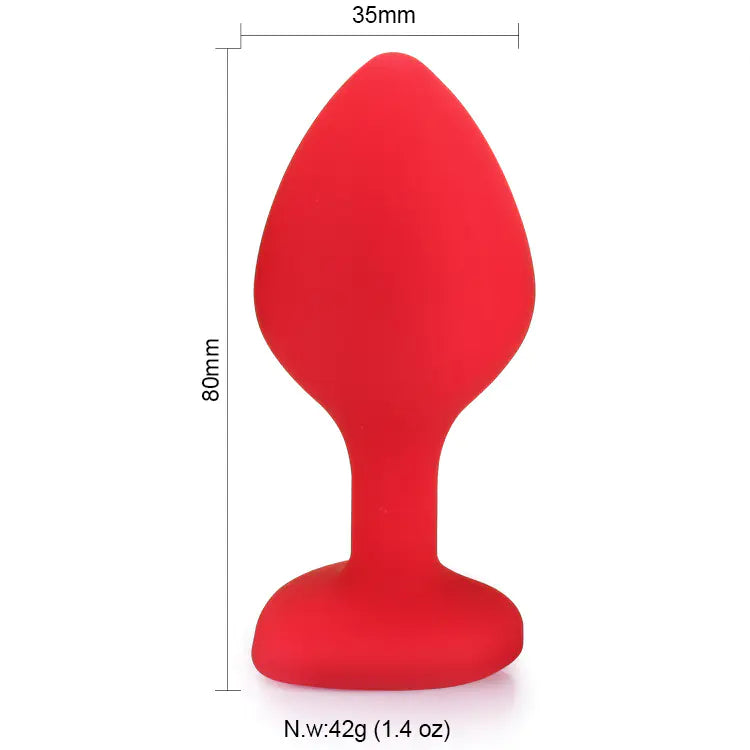 Silicone Heart-Shaped Anal Plug for Adult Pleasure