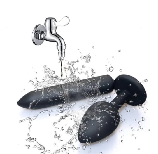 3PC Black Silicone Anal Training Set