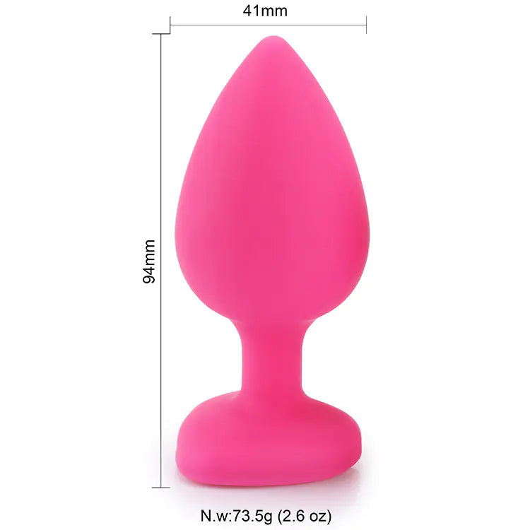 Silicone Heart-Shaped Anal Plug for Adult Pleasure
