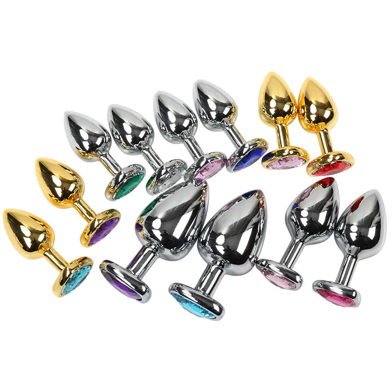 Heart-Shaped Gold Metal Anal Plug Adult Toy