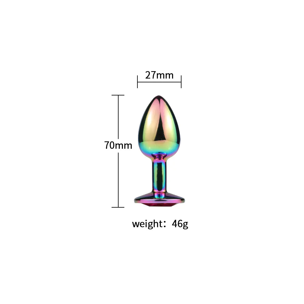 Metallic Colorful Anal Plug for Couples' Pleasure Toys