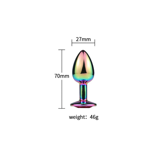 Metallic Colorful Anal Plug for Couples' Pleasure Toys