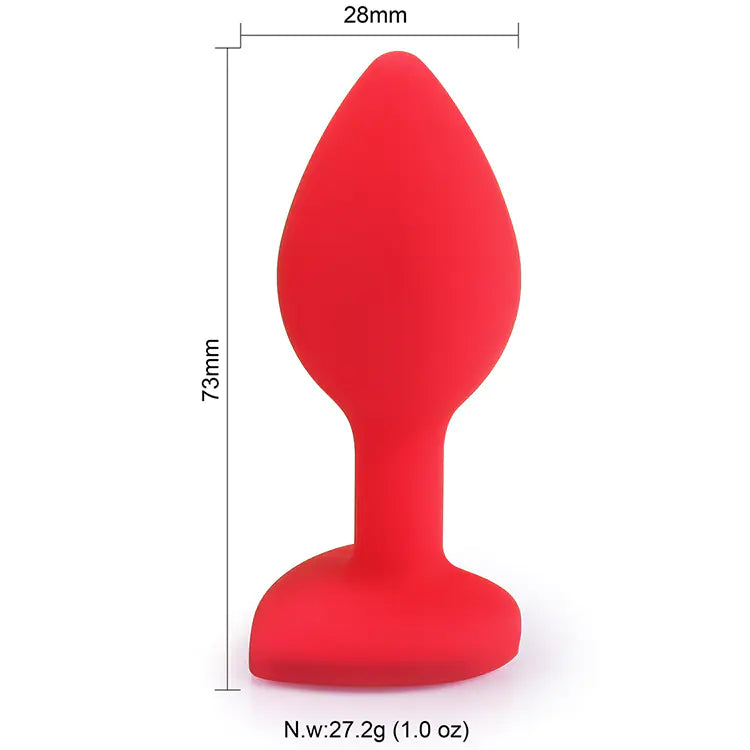 Silicone Heart-Shaped Anal Plug for Adult Pleasure