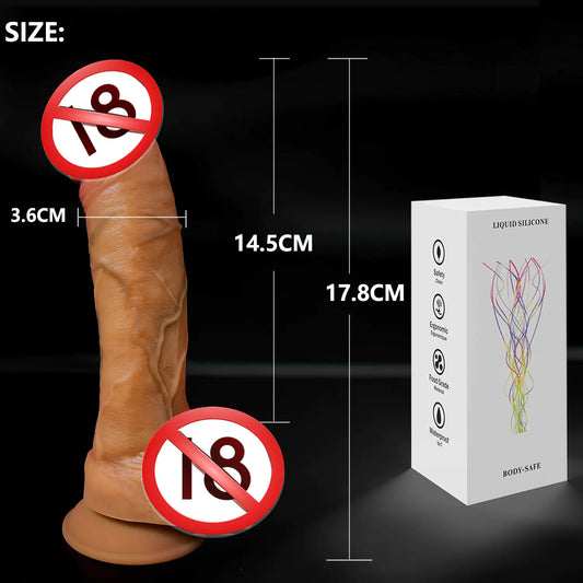 Soft Black Realistic Dildo for Female Pleasure