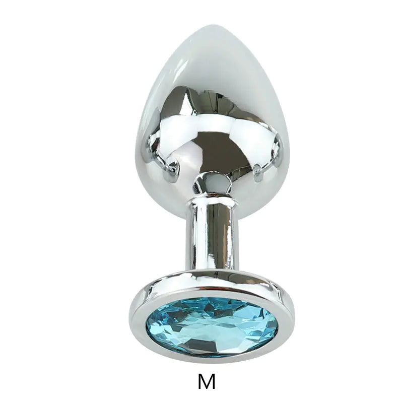 Metal Anal Plug with Diamond, Stainless Steel Design