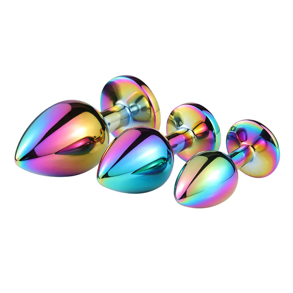 Metallic Colorful Anal Plug for Couples' Pleasure Toys