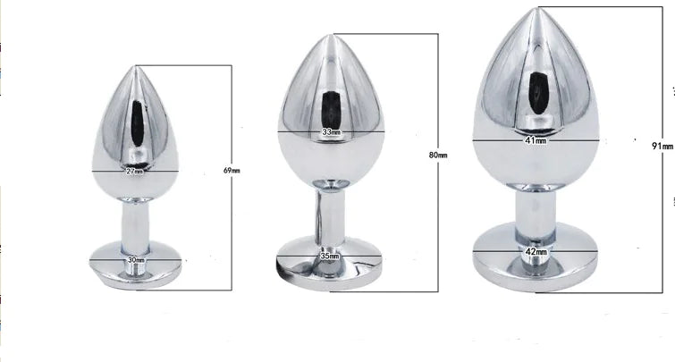 Deluxe Gold Stainless Steel Medium Faux Fox Tail Butt Plug