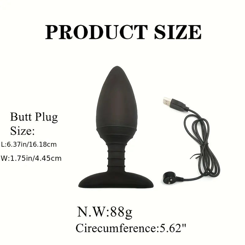 USB Rechargeable Heated Vibrating Anal Plug for Women