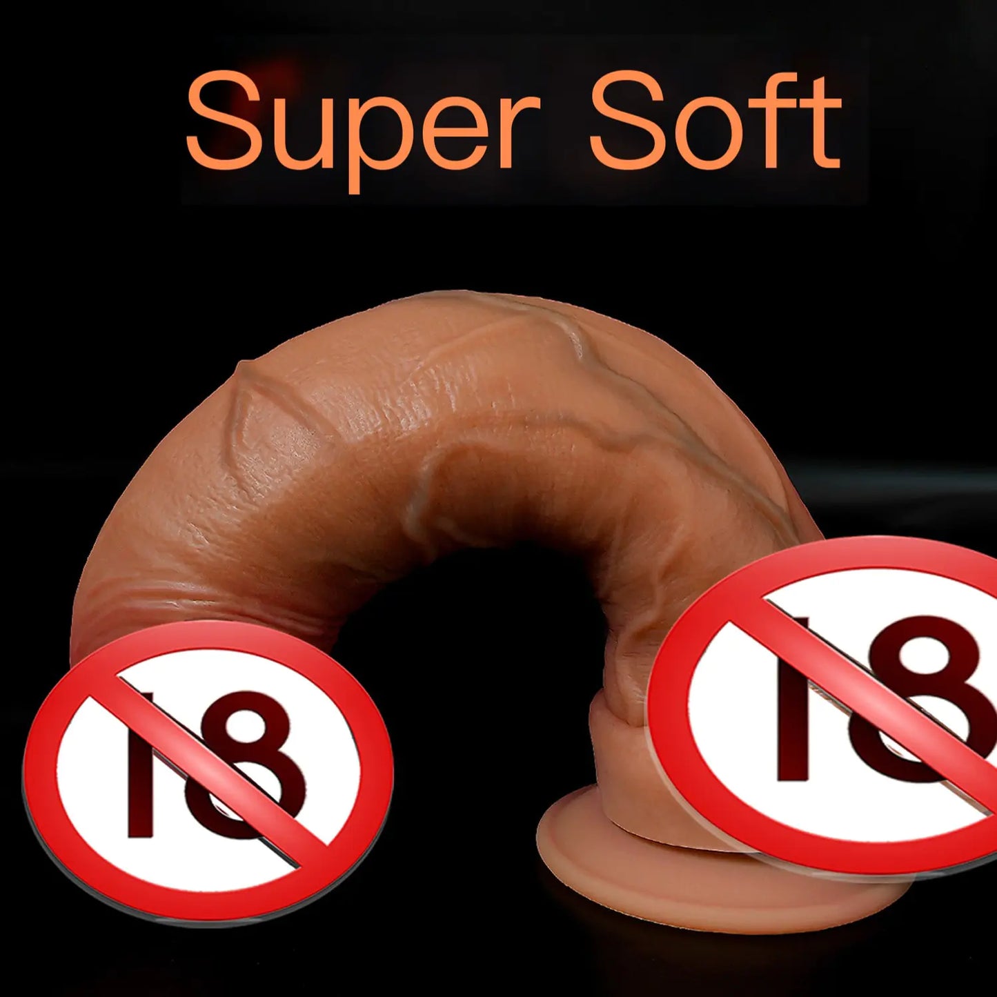 Soft Black Realistic Dildo for Female Pleasure