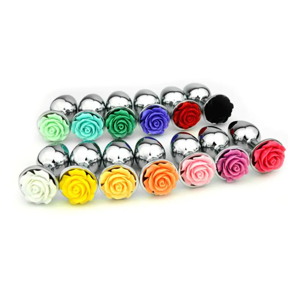 Metal Rose Flower Anal Plug - Stainless Steel Toy