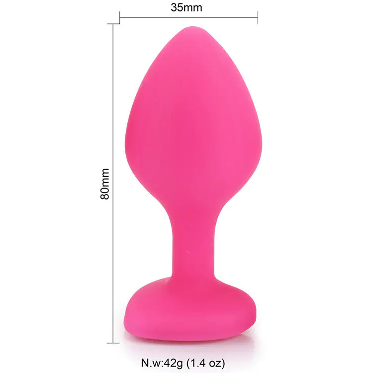 Silicone Heart-Shaped Anal Plug for Adult Pleasure